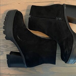 Margot Black Suede Ankle Booties